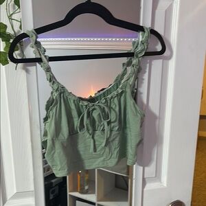 Green Ruffled Women's Top